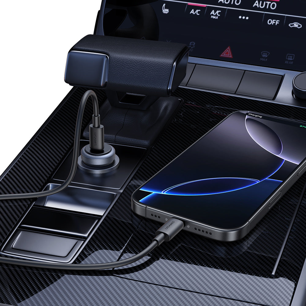 USAMS CC321 30W Single Port Aluminum Mini Fast Car Charger (USB-C PD)
