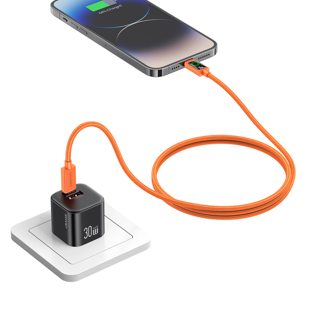 USAMS SJ774 U92 30W Type-C to Lightning Fast Charging Braided Cable (1.2m)
