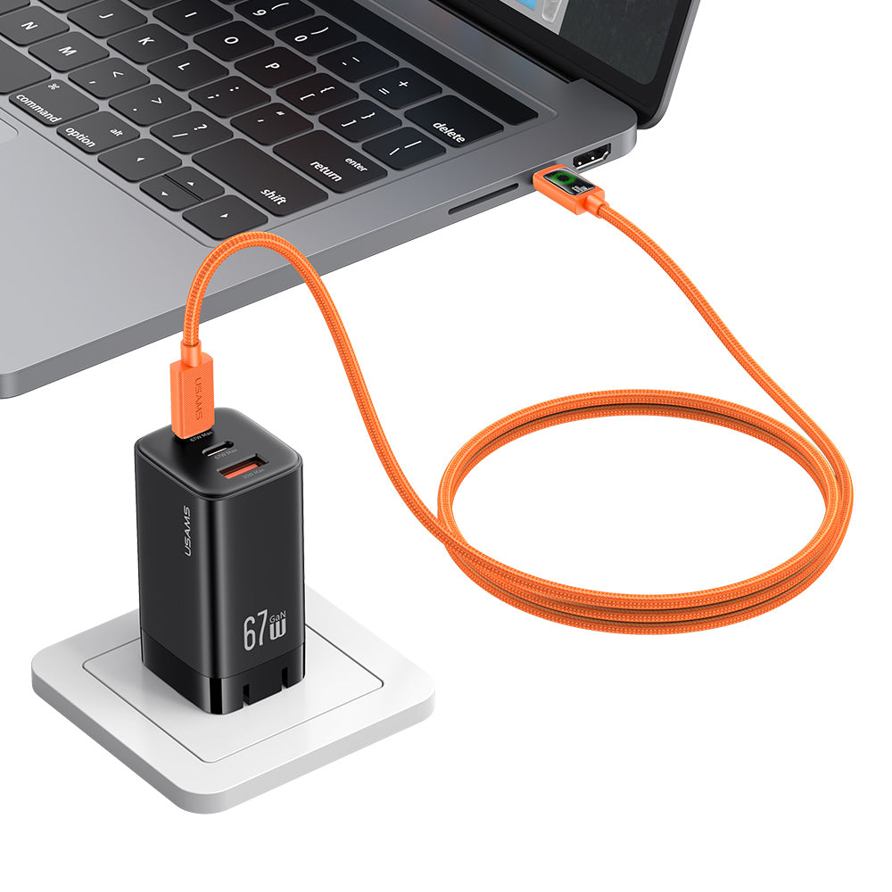 USAMS SJ773 U92 60W Type-C to Type-C Fast Charging Braided Cable (1.2m)