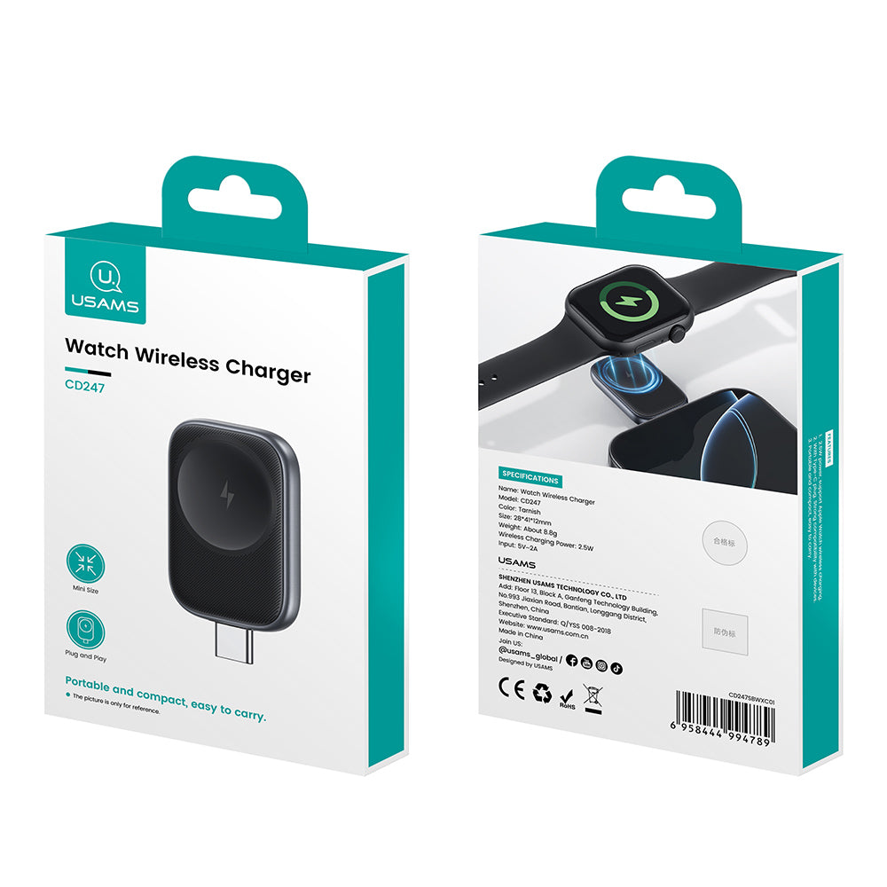 USAMS CD247 Portable 2.5W Magnetic Wireless Charger Adapter for Apple Watch