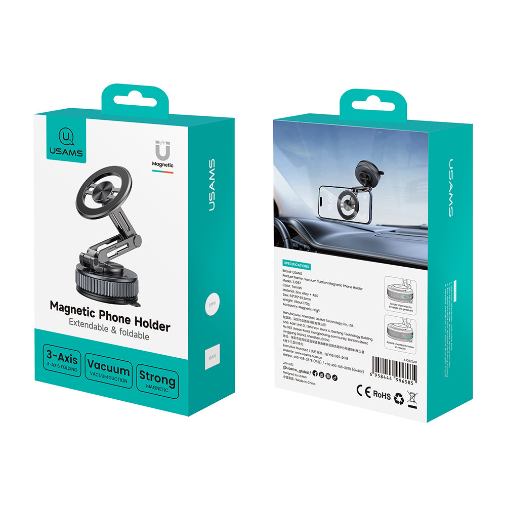 USAMS ZJ087 Vacuum Suction Magnetic Telescopic Car Phone Holder