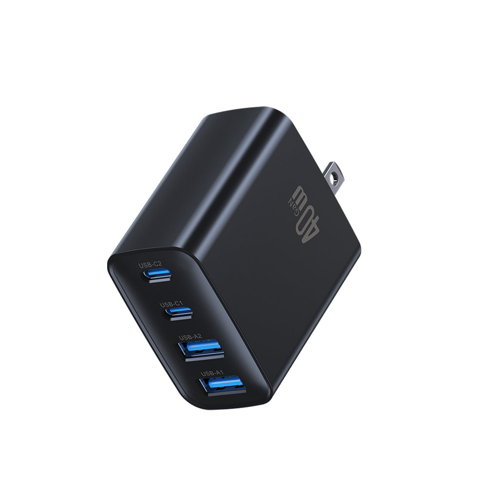 USAMS CC331 T70 40W 4-Port GaN Fast Wall Charger (2x USB-C + 2x USB-A)