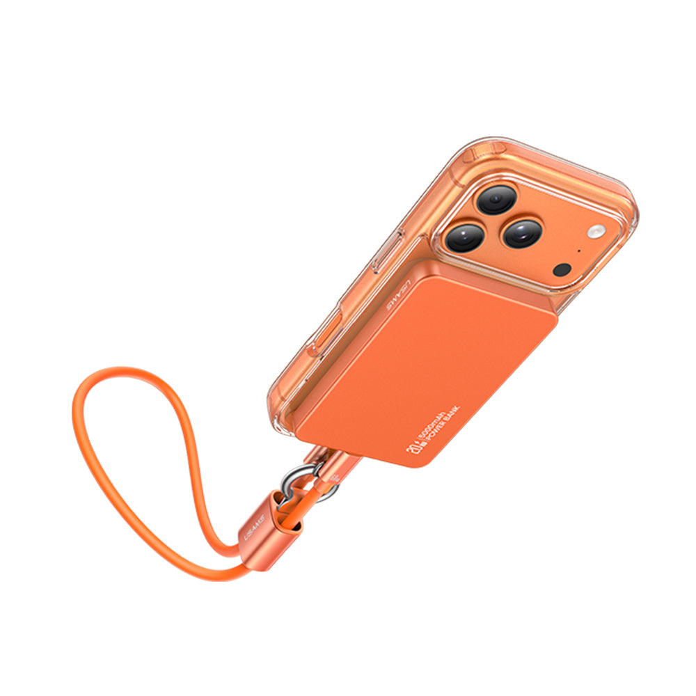 USAMS SJ784 U97 2-in-1 60W Type-C to Type-C Lanyard Charging Data Cable (30cm) – Premium Liquid Silicone Wrist Strap Phone Cord