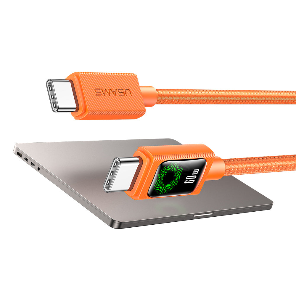 USAMS SJ773 U92 60W Type-C to Type-C Fast Charging Braided Cable (1.2m)