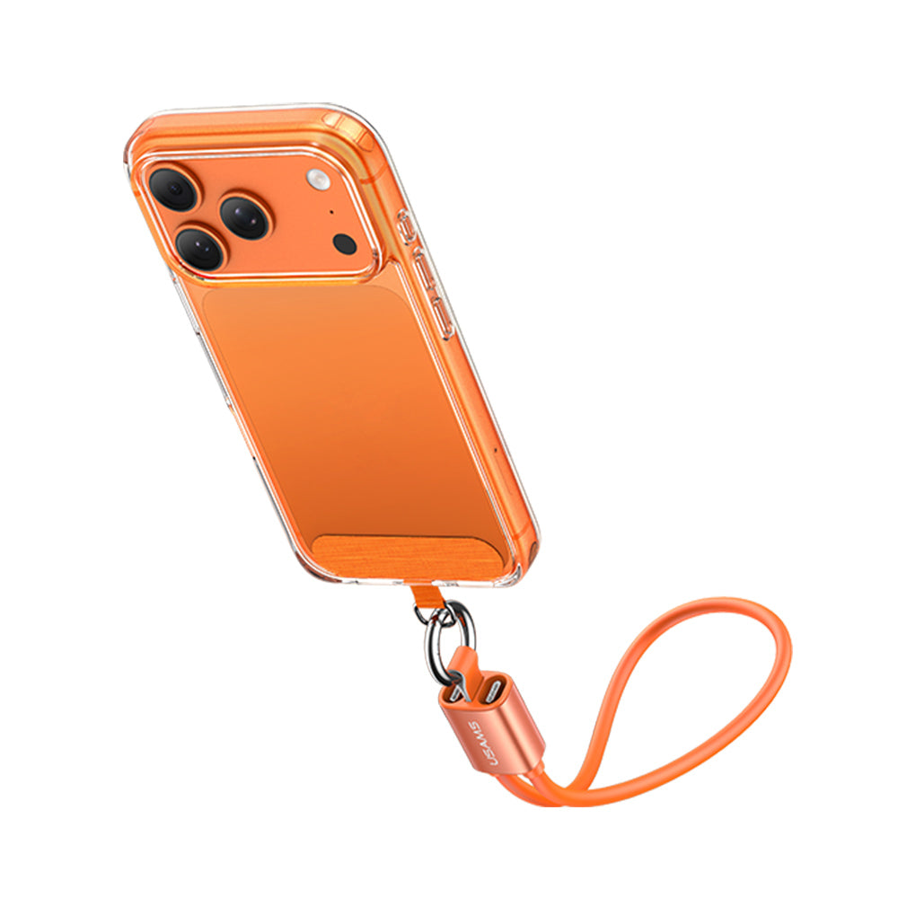 USAMS SJ784 U97 2-in-1 60W Type-C to Type-C Lanyard Charging Data Cable (30cm) – Premium Liquid Silicone Wrist Strap Phone Cord
