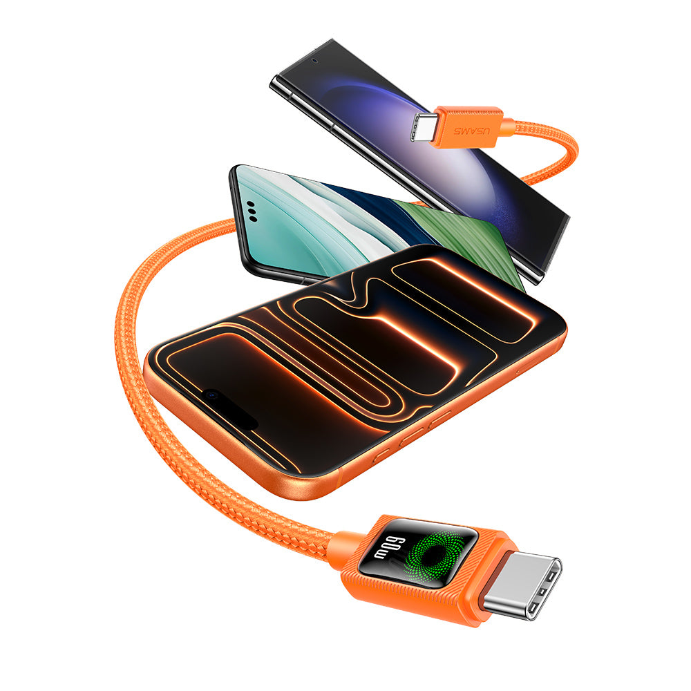 USAMS SJ773 U92 60W Type-C to Type-C Fast Charging Braided Cable (1.2m)