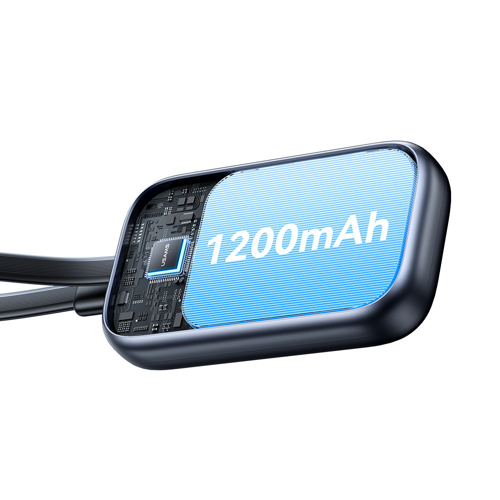 USAMS CD245 2-in-1 Magnetic Wireless Charger Power Bank (1200mAh) for Apple Watch – Pocket Size Keychain Charger with Built-in Type-C Cable