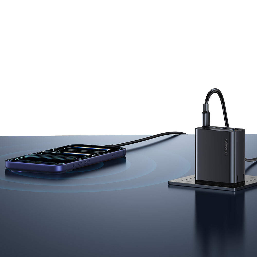 USAMS CC331 T70 40W 4-Port GaN Fast Wall Charger (2x USB-C + 2x USB-A)