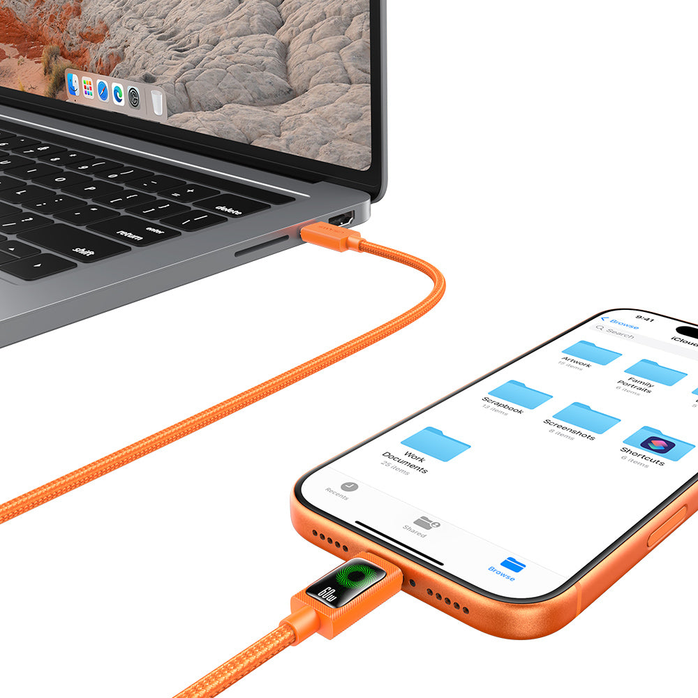 USAMS SJ773 U92 60W Type-C to Type-C Fast Charging Braided Cable (1.2m)