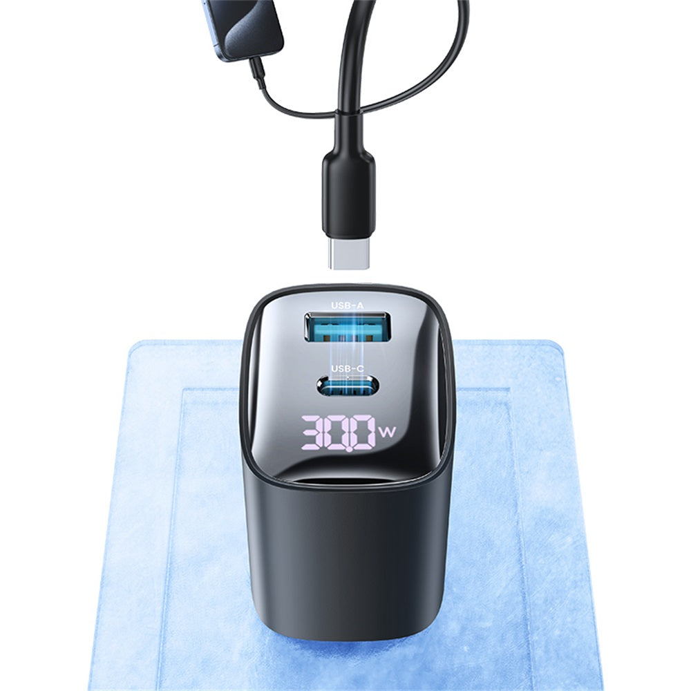 USAMS 30W GaN Dual-Port Fast Charger with Digital Display