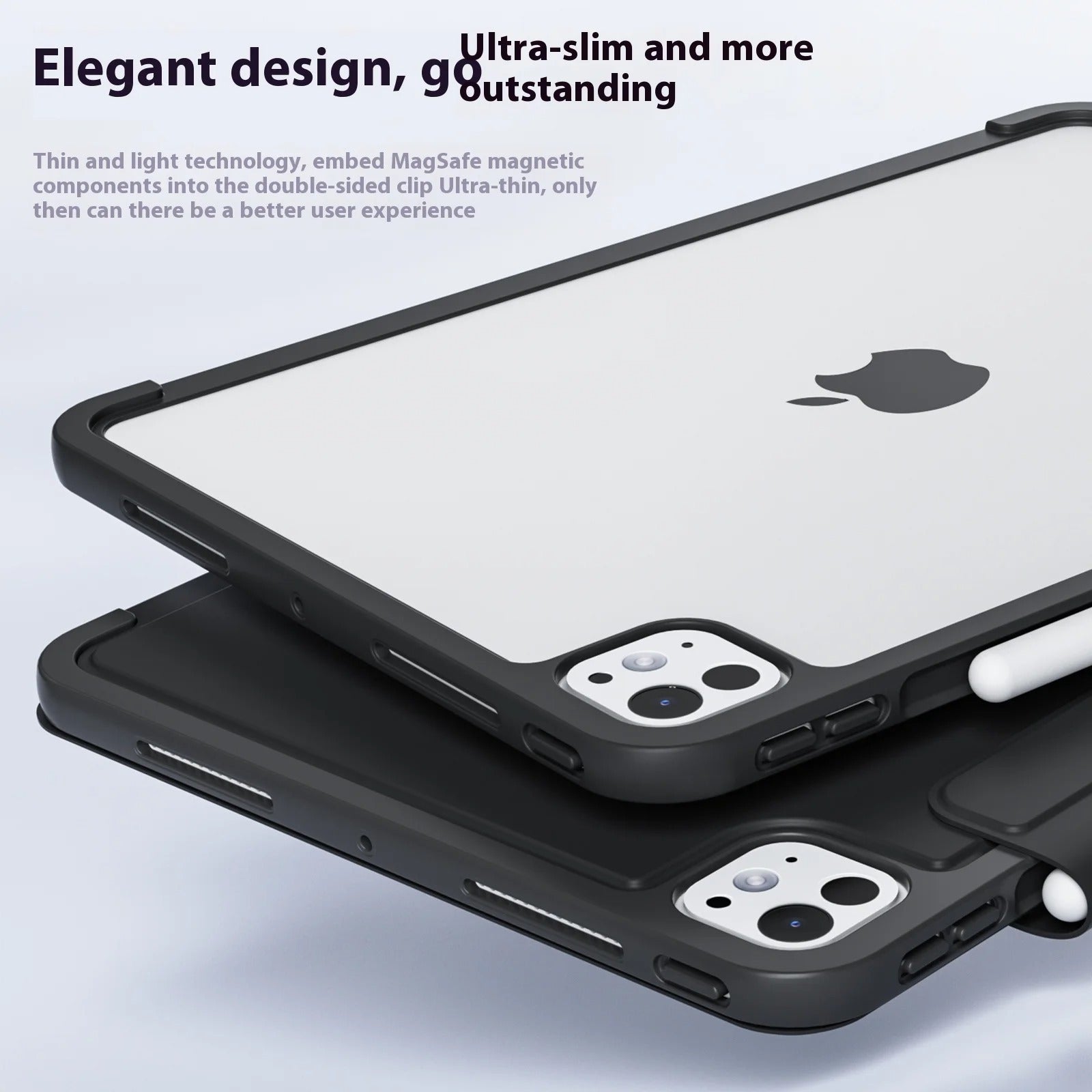Ultra-Slim Magnetic Detachable Case for iPad – Smart Folio with Secure Pencil Wrap