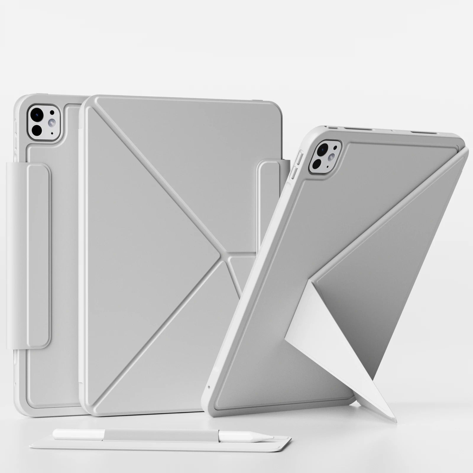 3-Piece Detachable Magnetic Case for iPad – Origami Stand Folio