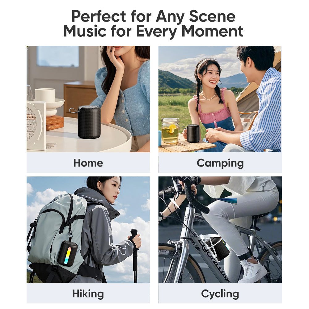 ROCK S56 Portable Bluetooth Speaker with RGB Light l 360° Stereo Sound