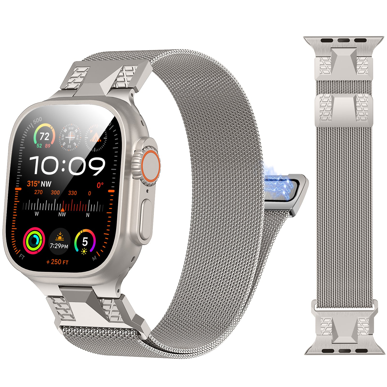 Premium Stainless Steel Mesh Magnetic Band for Apple Watch
